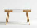 Mesas de oficina de madera 120x55x76 cm - blanco-madera - estilo nórdico
