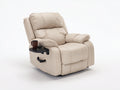 Sillones reclinables tapizados en cuero sintético 95x98x105 cm - Beige - Diseño acolchado con bandeja lateral