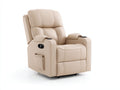 Sillones reclinables tapizados en cuero sintético 92x96x104 cm - Beige - Diseño acolchado con portavasos