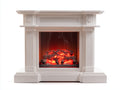 Chimeneas eléctricas con marco decorativo 118x32x98 cm - Blanco-Rojo - Diseño clásico con columnas