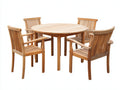 Conjuntos de comedor de jardín de madera 120x120x75 cm - Madera natural - Diseño clásico para exterior